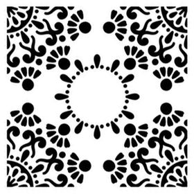 Artikel Dış Quad Mandala 2 30x30 cm Duvar Fayans Mobilya Stencil Boyama Şablonu