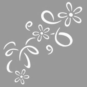 Artikel Doodle Çiçek 30x30 cm Duvar Fayans Mobilya Stencil Boyama Şablonu