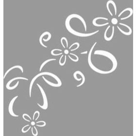 Artikel Doodle Çiçek 30x30 cm Duvar Fayans Mobilya Stencil Boyama Şablonu