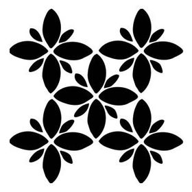 Artikel Dört Yapraklı Çiçek 30x30 cm Duvar Fayans Mobilya Stencil Boyama Şablonu