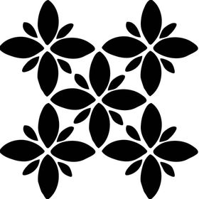 Artikel Dört Yapraklı Çiçek 30x30 cm Duvar Fayans Mobilya Stencil Boyama Şablonu