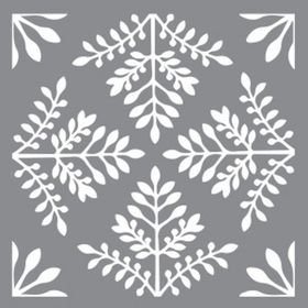 Artikel Eğrelti Karo 30x30 cm Duvar Fayans Mobilya Stencil Boyama Şablonu