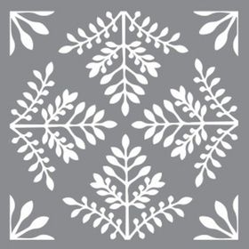 Artikel Eğrelti Karo 30x30 cm Duvar Fayans Mobilya Stencil Boyama Şablonu