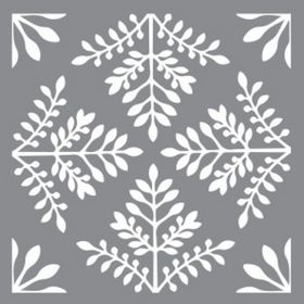 Artikel Eğrelti Karo 30x30 cm Duvar Fayans Mobilya Stencil Boyama Şablonu