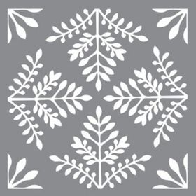 Artikel Eğrelti Karo 30x30 cm Duvar Fayans Mobilya Stencil Boyama Şablonu