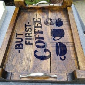 Artikel First Coffee 30x30 cm Duvar Fayans Mobilya Stencil Boyama Şablonu