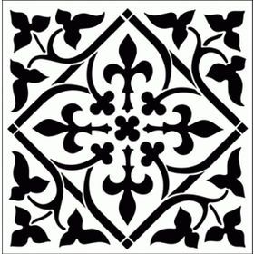 Artikel Fleur Karo 2 30x30 cm Fayans Duvar Mobilya Stencil Boyama Şablonu