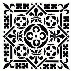 Artikel Fleur Karo 30x30 cm Fayans Duvar Mobilya Stencil Boyama Şablonu