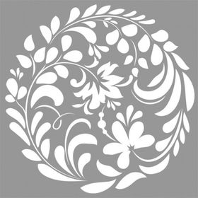 Artikel Floral Daire 30x30 cm Fayans Duvar Mobilya Stencil Boyama Şablonu