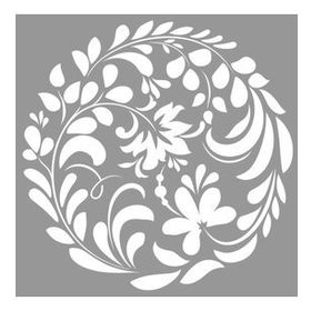 Artikel Floral Daire 30x30 cm Fayans Duvar Mobilya Stencil Boyama Şablonu