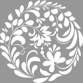 Artikel Floral Daire 30x30 cm Fayans Duvar Mobilya Stencil Boyama Şablonu