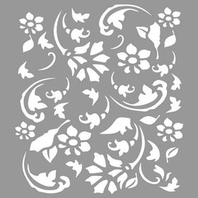 Artikel Floral Denise 30x30 cm Fayans Duvar Mobilya Stencil Boyama Şablonu