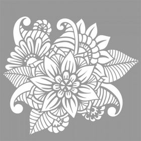 Artikel Floral Doodle 30x30 cm Fayans Duvar Mobilya Stencil Boyama Şablonu