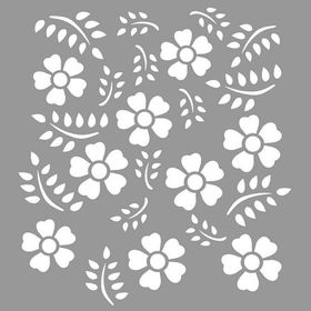 Artikel Floral Janice 30x30 cm Fayans Duvar Mobilya Stencil Boyama Şablonu
