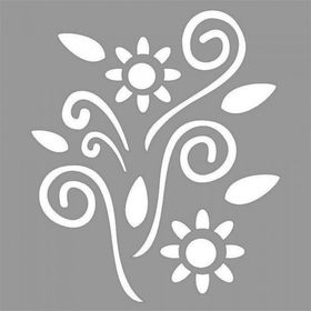 Artikel Floral Rouge 30x30 cm Fayans Duvar Mobilya Stencil Boyama Şablonu
