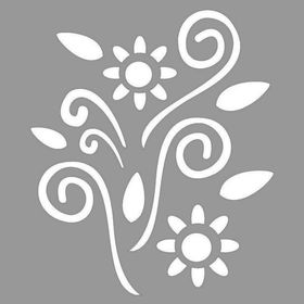 Artikel Floral Rouge 30x30 cm Fayans Duvar Mobilya Stencil Boyama Şablonu