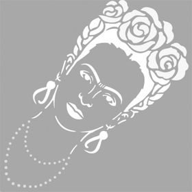 Artikel Frida Kahlo 30x30 cm Fayans Duvar Mobilya Stencil Boyama Şablonu