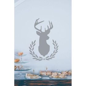 Artikel Geyik Kafası Garland 30x30 cm Fayans Duvar Mobilya Stencil Boyama Şablonu