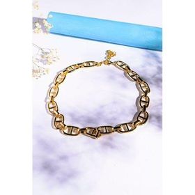 Artikel Gold Büyük Düğme Zincir Kolye