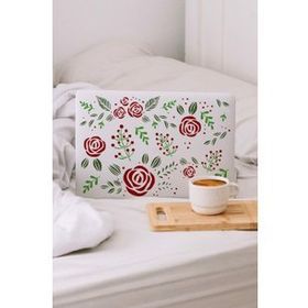Artikel Gül ve Yabani Çiçek 30x30 cm Fayans Duvar Mobilya Stencil Boyama Şablonu