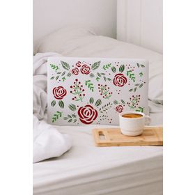 Artikel Gül ve Yabani Çiçek 30x30 cm Fayans Duvar Mobilya Stencil Boyama Şablonu