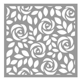 Artikel Gül ve Yapraklar 30x30 cm Fayans Duvar Mobilya Stencil Boyama Şablonu