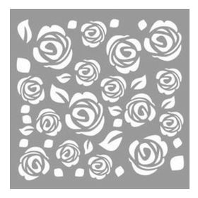 Artikel Güllü Kare 30x30 cm Fayans Duvar Mobilya Stencil Boyama Şablonu