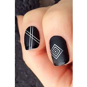 Artikel Gümüş Etnik Çizgiler Metalik Nail Art Tırnak Sticker