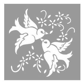 Artikel Güvercinler 30x30 cm Fayans Duvar Mobilya Stencil Boyama Şablonu