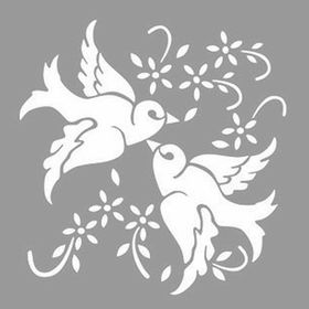 Artikel Güvercinler 30x30 cm Fayans Duvar Mobilya Stencil Boyama Şablonu