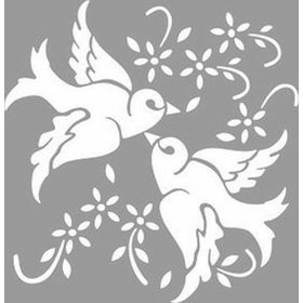 Artikel Güvercinler 30x30 cm Fayans Duvar Mobilya Stencil Boyama Şablonu