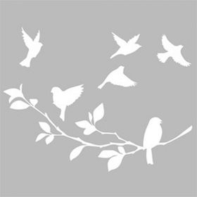 Artikel Havalanan Kuşlar 30x30 cm Fayans Duvar Mobilya Stencil Boyama Şablonu