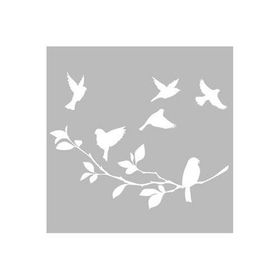 Artikel Havalanan Kuşlar 30x30 cm Fayans Duvar Mobilya Stencil Boyama Şablonu