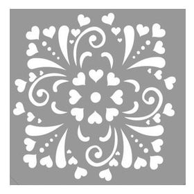 Artikel Heart 30x30 cm Fayans Duvar Mobilya Stencil Boyama Şablonu