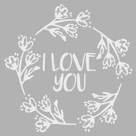 Artikel I Love You 30x30 cm Fayans Duvar Mobilya Stencil Boyama Şablonu