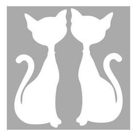 Artikel İkili Kedi Stencil Boyama Şablonu 30x30 cm Duvar Stencil