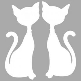 Artikel İkili Kedi Stencil Boyama Şablonu 30x30 cm Duvar Stencil