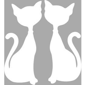 Artikel İkili Kedi Stencil Boyama Şablonu 30x30 cm Duvar Stencil