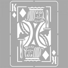 Artikel İskambil Kartı Stencil Boyama Şablonu 30x30 cm Duvar Stencil