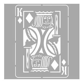 Artikel İskambil Kartı Stencil Boyama Şablonu 30x30 cm Duvar Stencil
