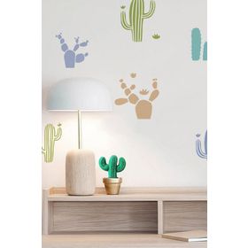 Artikel Kaktüs Çeşitleri 30x30 cm Fayans Duvar Mobilya Stencil Boyama Şablonu