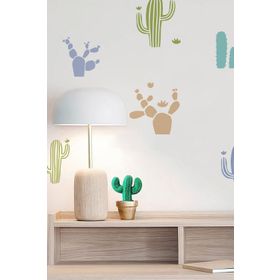Artikel Kaktüs Çeşitleri 30x30 cm Fayans Duvar Mobilya Stencil Boyama Şablonu