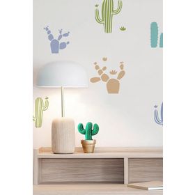 Artikel Kaktüs Çeşitleri 30x30 cm Fayans Duvar Mobilya Stencil Boyama Şablonu