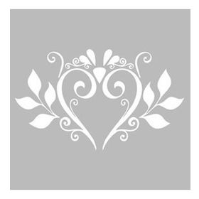 Artikel Kalp Damask 30x30 cm Fayans Duvar Mobilya Stencil Boyama Şablonu