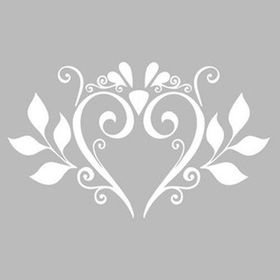 Artikel Kalp Damask 30x30 cm Fayans Duvar Mobilya Stencil Boyama Şablonu