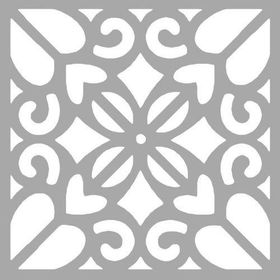 Artikel Kalp Detay Karo 30x30 cm Fayans Duvar Mobilya Stencil Boyama Şablonu