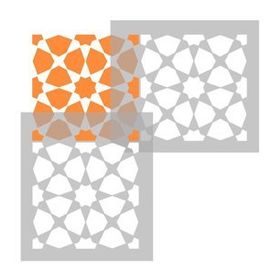 Artikel Kare Fas Motif 30x30 cm Fayans Duvar Mobilya Stencil Boyama Şablonu