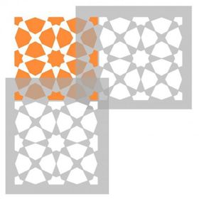 Artikel Kare Fas Motif 30x30 cm Fayans Duvar Mobilya Stencil Boyama Şablonu
