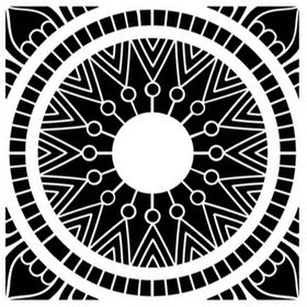 Artikel Kare Mandala 2 30x30 cm Fayans Duvar Mobilya Stencil Boyama Şablonu