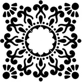 Artikel Kare Mandala 3 30x30 cm Fayans Duvar Mobilya Stencil Boyama Şablonu